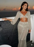 Set „Sahara Glow” – Top Bell-Sleeve & Fustă Maxi Dreaptă