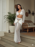 Set „Stellar Sands” Mesh – Top Crop & Fustă Maxi