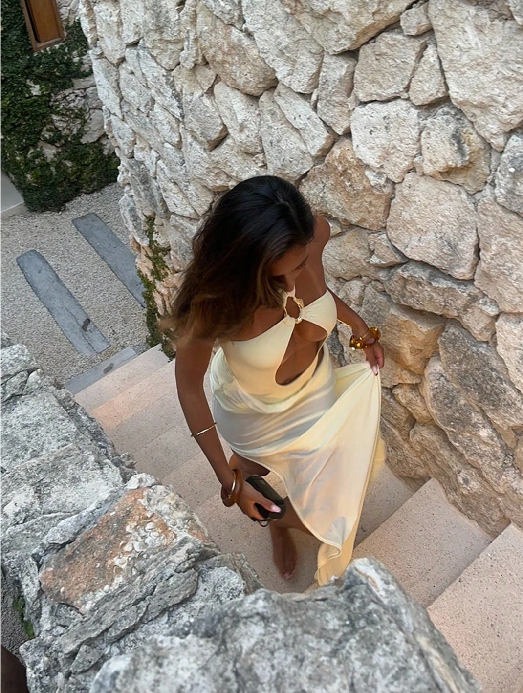 Set „Sands of Serenity” – Costum de Baie Cut-Out & Fustă Maxi