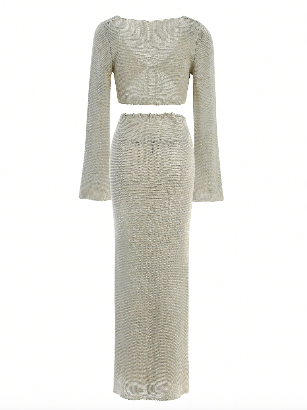 Set „Sahara Glow” – Top Bell-Sleeve & Fustă Maxi Dreaptă