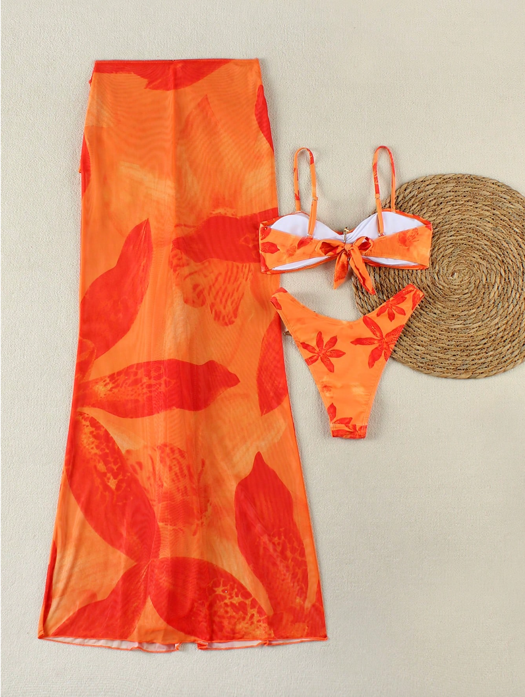 Set „Sunset Star” – Bikini Bandeau & Sarong Drapat